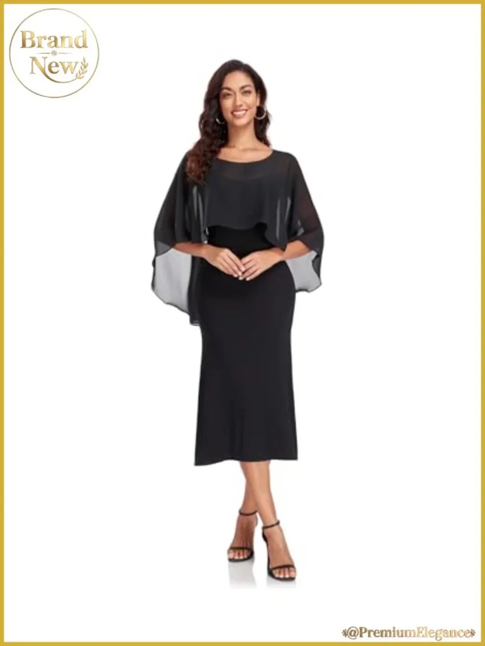 Sheer Chiffon Shawl Wrap Evening Dress Capelet Cover Up for Women